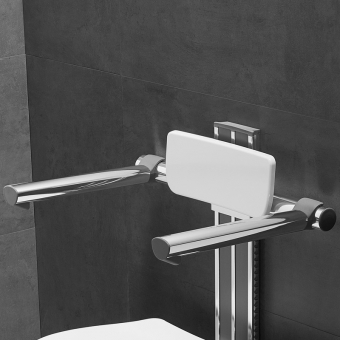 Backrest with double arms for shower seat